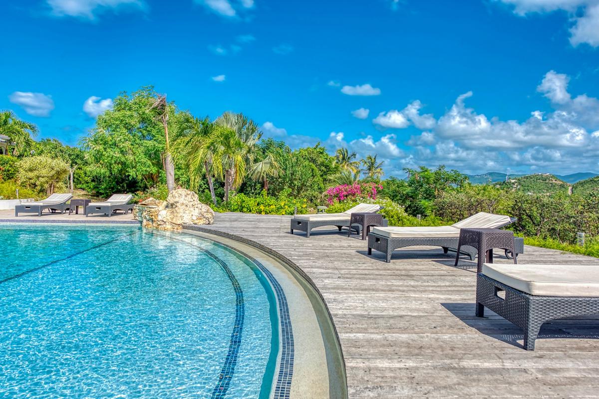 Charming Villa rental St Martin - Pool deck